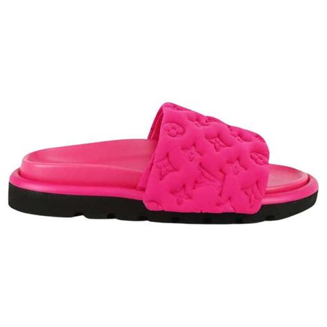 pink fur louis vuitton slides|louis vuitton puffer slides.